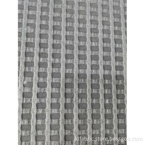 Tissu en maille en nylon à carreaux blancs et élasthanne